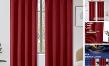 Sally Room Darkening Curtains for Bedroom Living 40"W x 72"L Pack of 2 Red