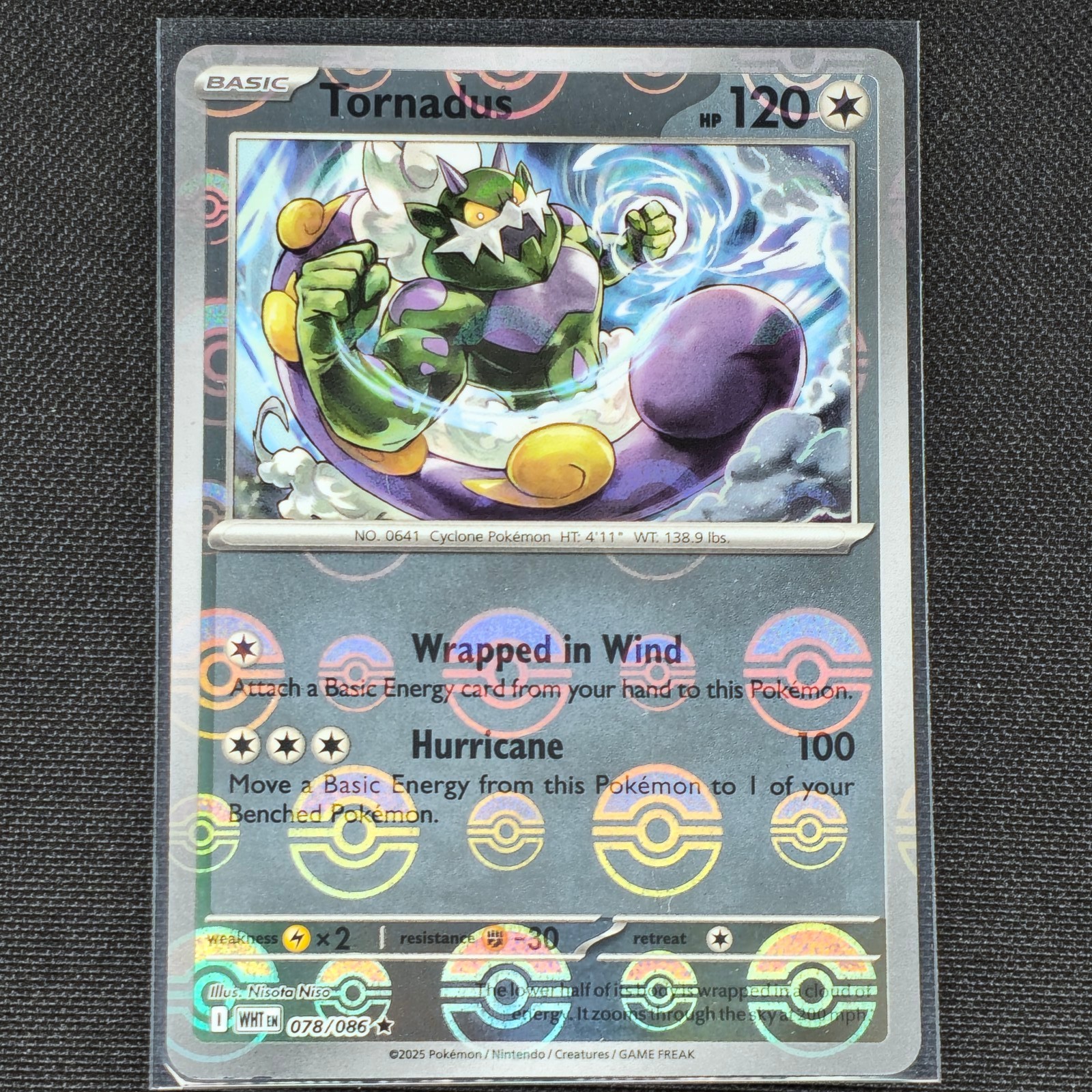 Tornadus - 078/086 - Pokeball Holo - White Flare - Pokemon Card - NM/M