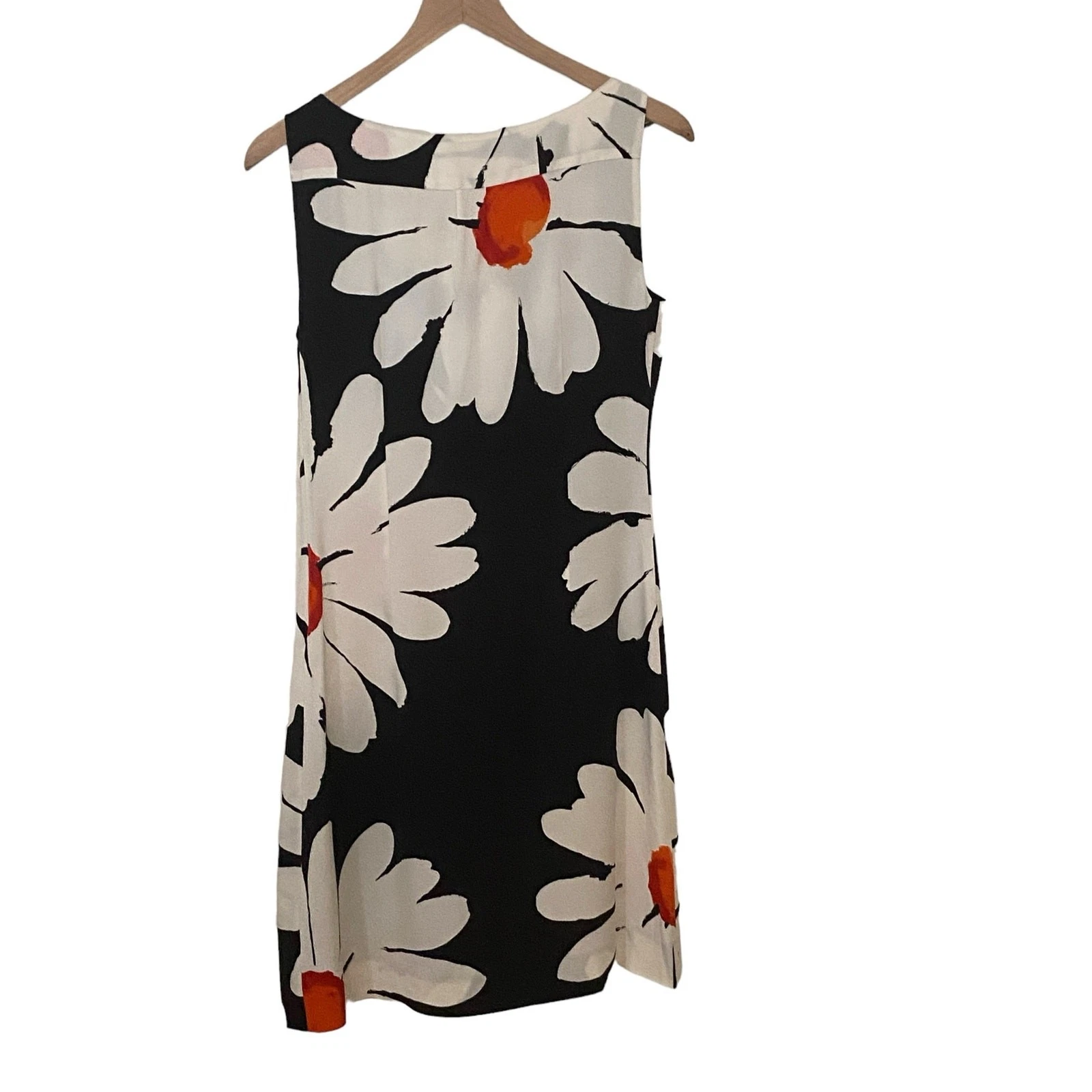 Abito casual senza maniche MOSCHINO donna taglia 6 nero Aloha bianco fiori