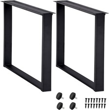 Square Table Legs Set of 2,Metal Coffee Table Bench Legs 70cm (H) x 50cm (W),wit