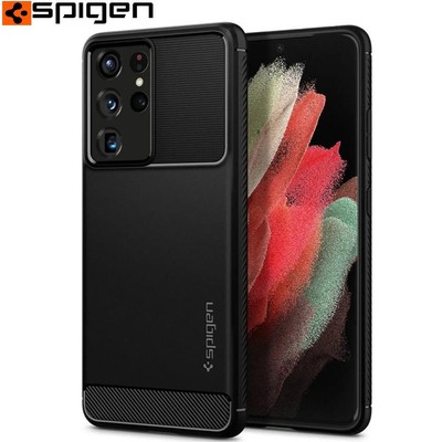 Handyhülle für Galaxy S21 Ultra 5G Spigen Case Cover Schutzhülle Etui Schwarz