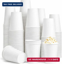 100 Pack 12oz Paper Coffee Cups Disposable Hot Cold Drink Cups Leak Resistant