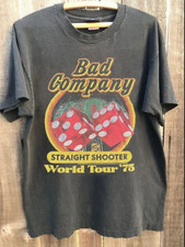 Bad Company 1975 World Tour Graphic Charcoal Unisex T shirt Reprint