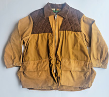 Vintage SEARS Brown Duck Canvas Hunting Fishing Jacket Game Pouch Large Sz 42-44