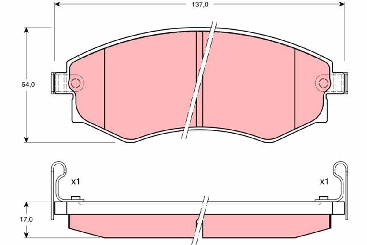 Front TRW-OE GDB895 Brake Pad Set, disc brake for HAFEI,HYUNDAI,HYUNDAI (BEIJING