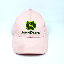 John Deere Adult One Size Light Pink Casual Adjustable Strapback Cap Hat