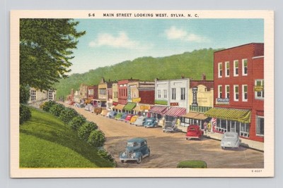 Main Street Sylva North Carolina Postcard