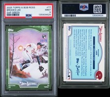 2025 Topps Bob Ross Joy of Baseball Brooks Lee Green Sap /75 Rookie PSA 9 -Pop 2
