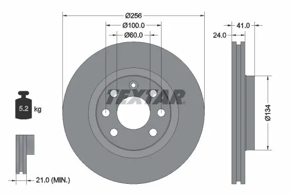2 Freins À Disques Avant 256mm Pour Opel Astra F Vectra A B Calibra Textar PRO - Image 3