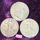 Lot of 3🔥90% Silver🔥 1939 1943-S Walking Liberty 1962 FranklinHalf Dollar 1252