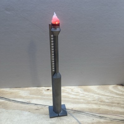 10  Tall Flickering Refinery Flare.    BUILT. . WEATHERED. DETAILED. UNIQUE! HO.