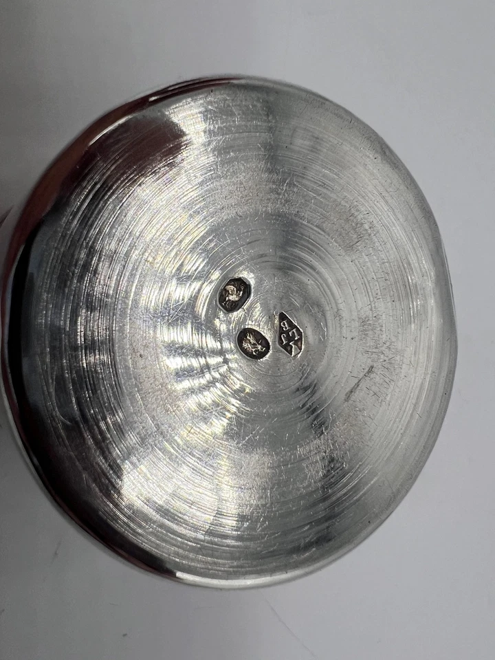 BELLE TIMBALE EN ARGENT MASSIF ORIGINE FRANCE PARIS 1798 1 ER COQ P.M - Photo 4/4