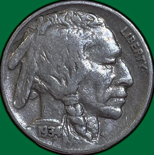 1934 Buffalo Nickel Very Fine VF Coin #35605