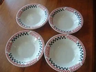 Gibson Coca Cola Vtg soup cereal bowls checkered pattern 1996 4 of them