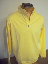 Peter Millar 1/4 Zip Perth Performance Fabric Pullover NWT L $135 Colada Yellow