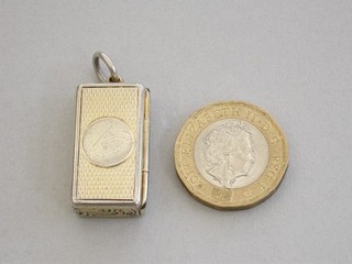 Very Early Vict' Small Silver Gilt Vesta Case. By Benjamin Barling London 1851