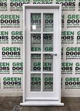 GEORGIAN BARS WOODEN DOOR EXTERNAL EXTERIOR BACK THIN NARROW WHITE INWARDS