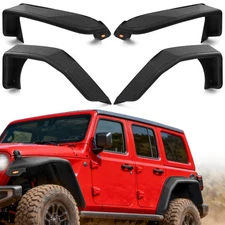 Front&Rear Fender Flares Tubular For 18-26 Jeep Wrangler JL W/Turn Signal Lights