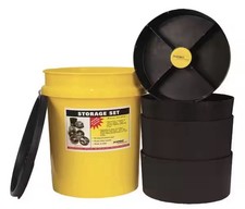 Contractor Tool Storage Organizer Bucket w/ Lid Trays Heavy Duty Plastic 12.5in