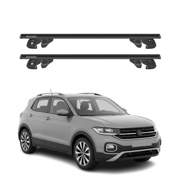 DachträGer GrundtäGer FüR VW T-Cross 2019-2026 Aluminium 90Kg TÜV Schwarz 2Tlg-image