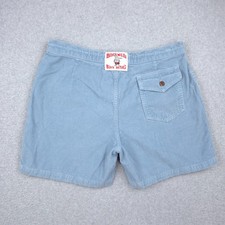 Birdwell Beach Britches Shorts Mens 33 Blue Corduroy Button Fly Made In USA