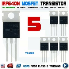 5pcs IRF640 IRF640N "IR" Power MOSFET N-Channel 18A 200V Transistor to-220 USA