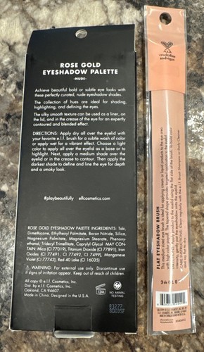 e.l.f. Rose Gold Eyeshadow Palette 83277 NUDE - ELF Cosmetics - New W/ Brush - Picture 4 of 4
