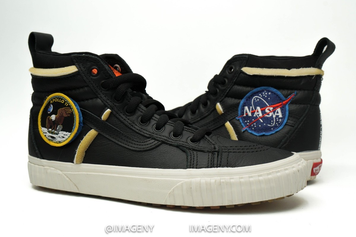 VANS SK8-HI MET USED SIZE 8 NASA SPACE VOYAGER BLACK VN0A3DQ5UQ3