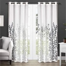 Chatra Faux Silk Grommet Top Curtain Panel Pair, 54"X96", Winter White