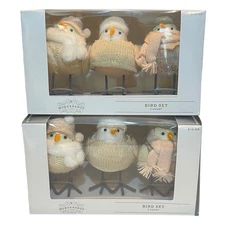 Featherly Friends 2x Set of 3 (6) Birds Wondershop Target 2024 Christmas Neutral