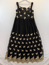 Preloved Chi Chi London Curve Black Gold Maxi Dress Size 22