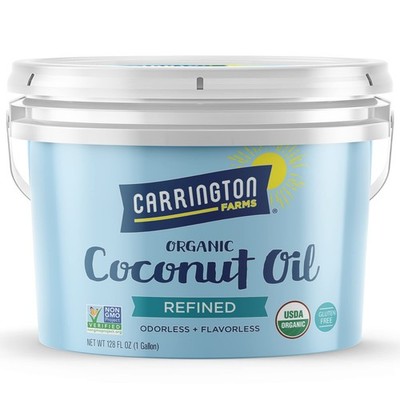 Carrington Farms Organic Coconut Oil 1 Gallon Cold-Pressed Non-GMO Gluten-Free