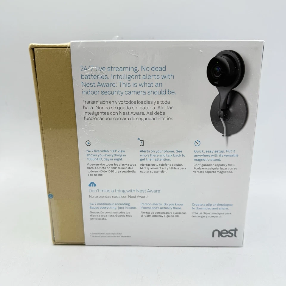 Google Nest Cam Indoor Security Camera NC1102ES Gen 1 BRAND NEW FACTORY SEALED - Image 3 of 4