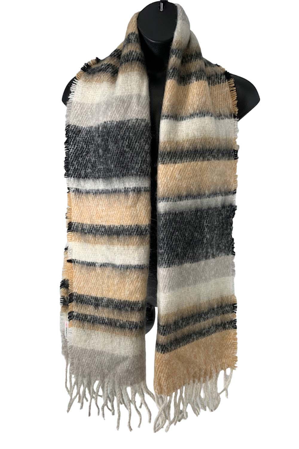 Исаак Мизрахи жив! Шарф из букле с бахромой в полоску, черный