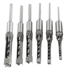 6pcs 6.35mm/8mm/9.5mm/12.7mm/14mm/16mm Square Hole Mortise Chisel Drill Bit Set