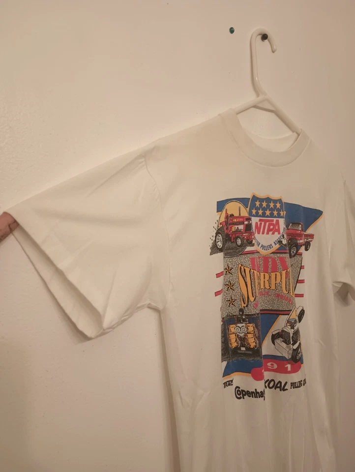 Винтажная футболка Indy Super Pull 1991 Trac Race одинарный шов мужская размер L - Изображение 4 из 4