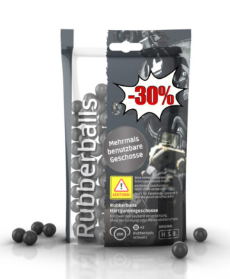 Rubberballs Kaliber 43 schwarz 1000Stk.  HSB Top Qualität