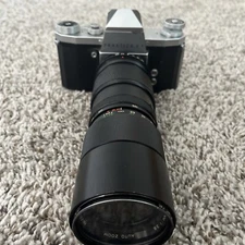 Praktica VF Vintage German Camera Untested With Vivitar 85-205MM 1:3.8