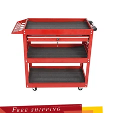 3 Tier Rolling Tool Cart 400LB Heavy Duty Mechanic Tool Cart w/ Lockable Wheels