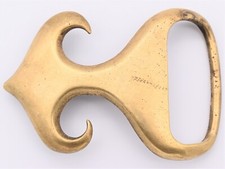 Solid Brass Hippie 1970s Swirl Hook Paisley Duncan Laurie Vintage Belt Buckle