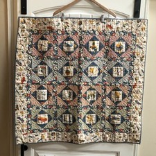 Baby Vintage Print Toy Box Quilt Hand Sewn 38  x37  