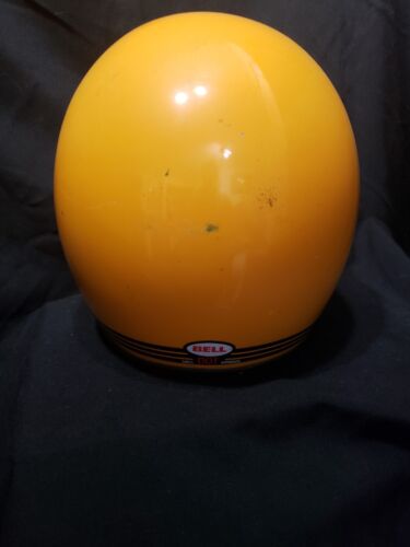 Vintage Yellow Bell Moto 3 III Motorcycle Helmet size 7.5 with visor - Picture 4 of 12