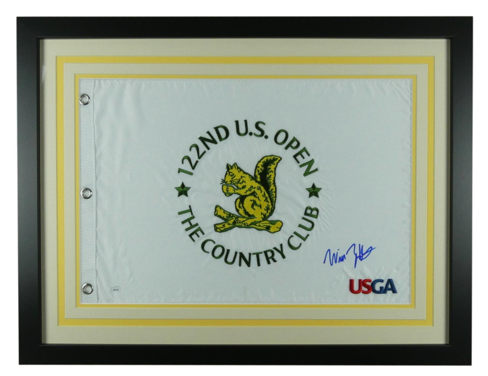 Will Zalatoris Autographed Signed Framed PGA Golf 2022 US Open Pin Flag JSA 