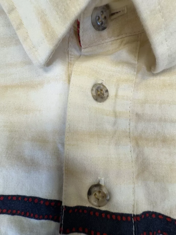 Roper Shirt Mens L 1/4 Button Pullover Aztec Button Front Yellow Long Sleeve USA - Image 4 of 4