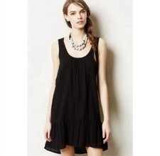 Maeve Anthropologie women’s asymmetric hem black dress Sz. M sleeveless 