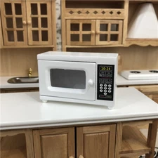 Dollhouse Miniature 1/12 Scale Cookware Microwave Oven Kitchen White Furniture