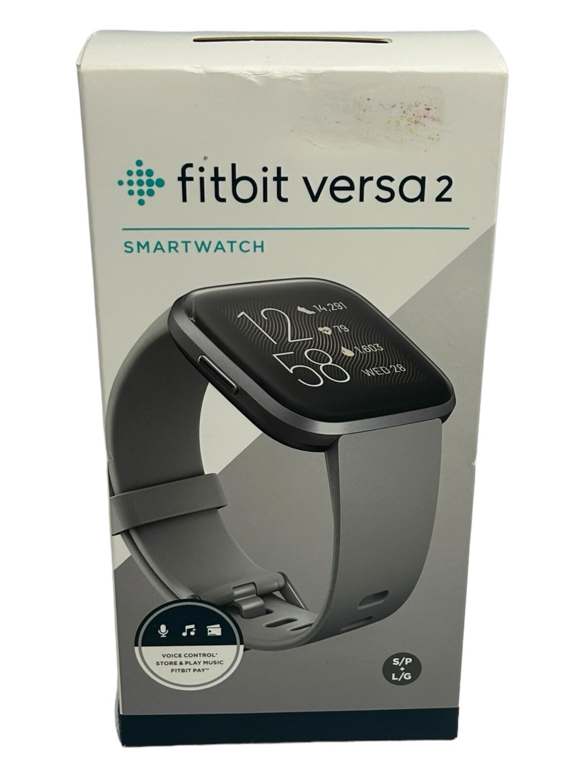 Fitbit Versa 2 Smartwatch Gray FB507GYSR Open Box New Condition-image