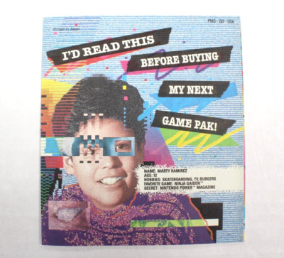 I'd Read This Before Buying My Next Game Pak NES Nintendo Power Insert PMG DD