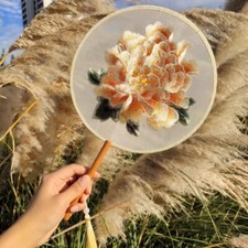 Retro Double-sided Embroidery Peony Hanfu Fan Props Tasseled Cheongsam Accessory