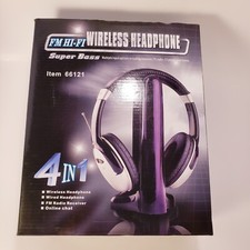 4 in 1 Hi-Fi Wireless Headphone FM Radio Receiver On Line Chat Open Box New. 30
